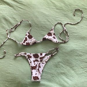 Cow Print Bikini Set